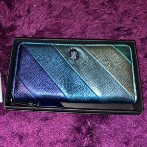 Kurt Geiger Metallic Blue Ombre Zip Wallet